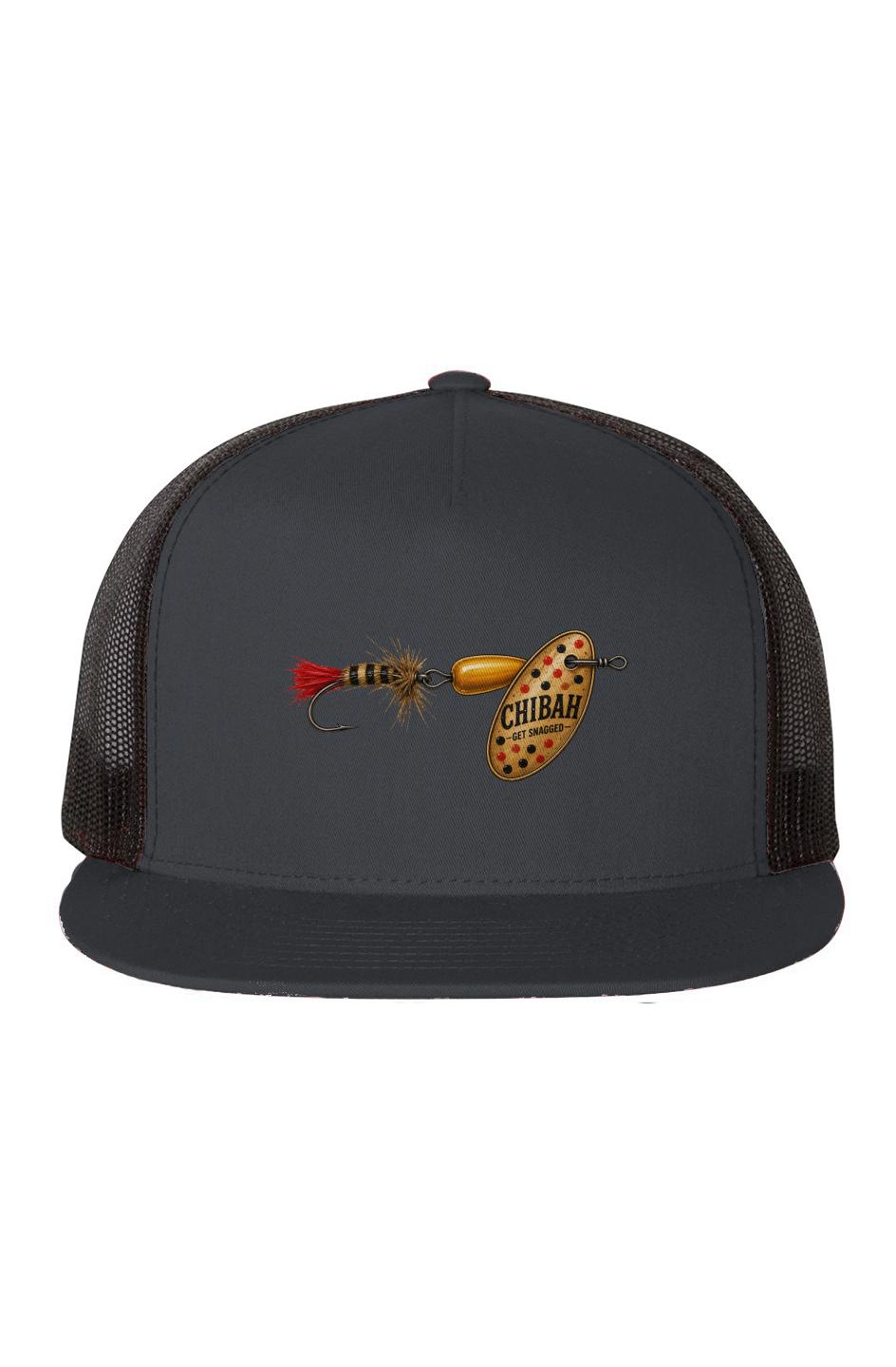 Black-Mesh-Five-Panel-Trucker-Cap